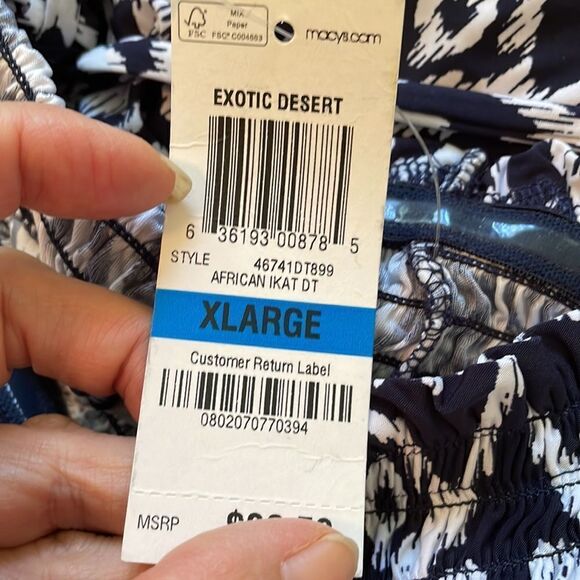NWT INC navy blue & white “Exotic Desert” strappy romper - Picture 9 of 10